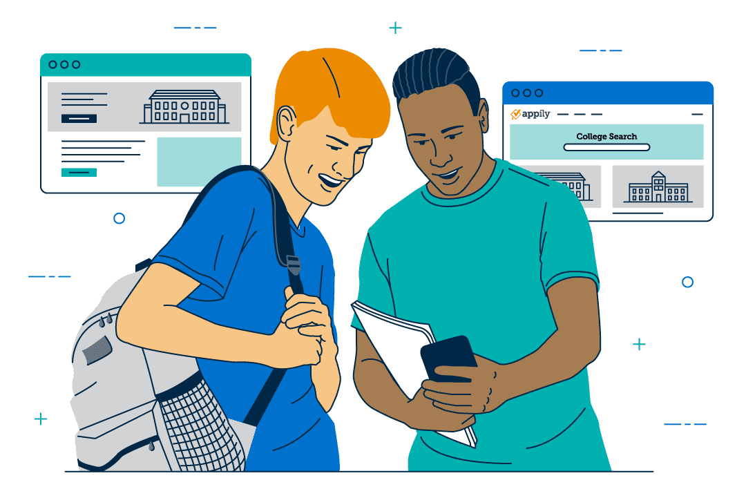 two-students-looking-at-college-information-on-mobile-phone