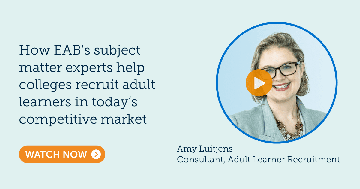 Meet the Expert: Amy Luitjens | Adult Learner Recruitment | EAB