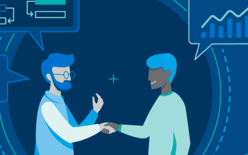 graphic of two individuals shaking hands