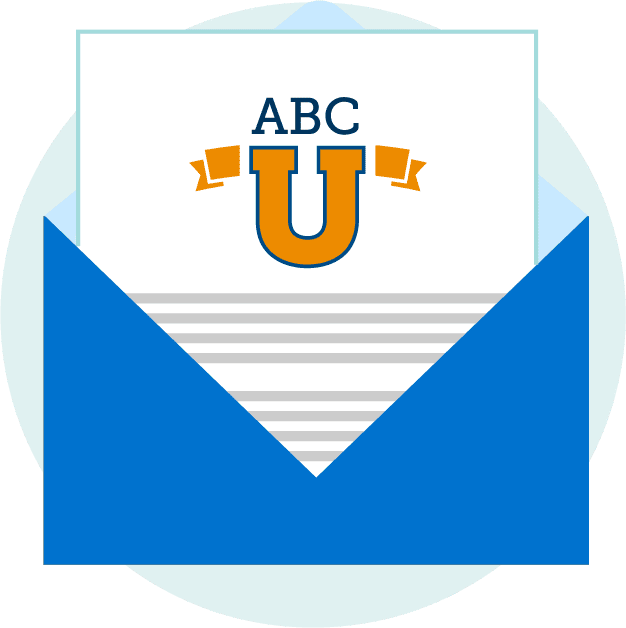 Image of email from ABC University - responsive recruitment marketing