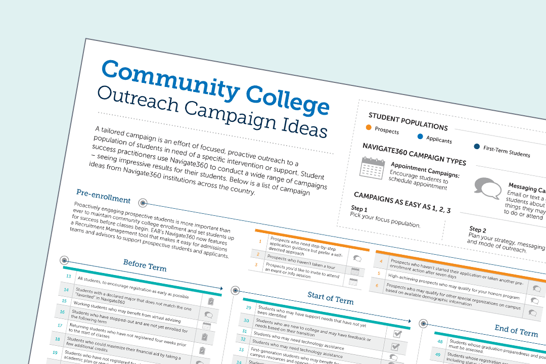 72 Community College Outreach Campaign Ideas