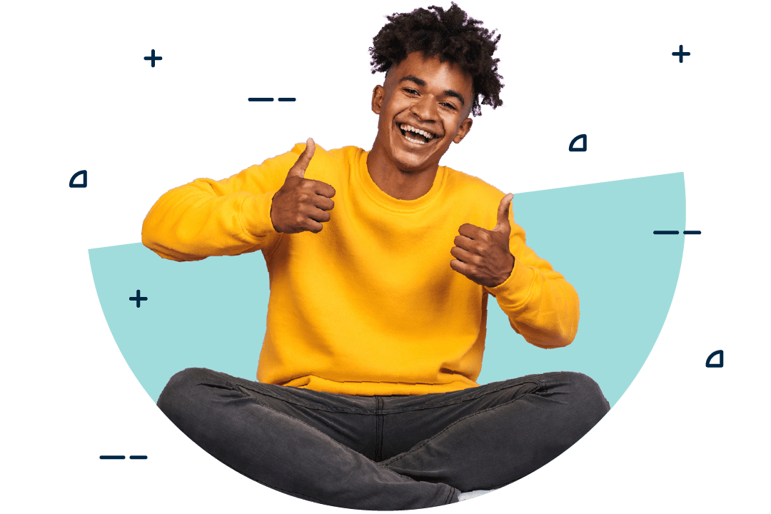 Student giving thumbs up