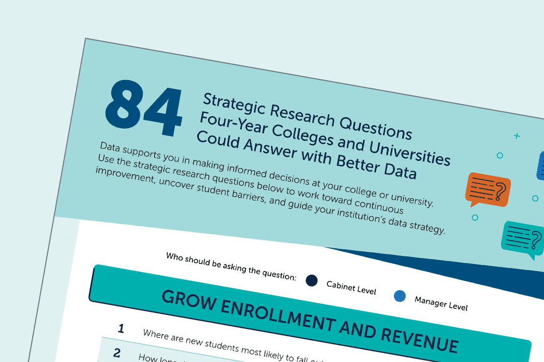 84 strategic research questions four-year colleges and universities could answer with better data