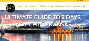 Travel blog example with local recommendations for Wichita, Kansas