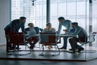 Group of business people at a meeting in a conference room