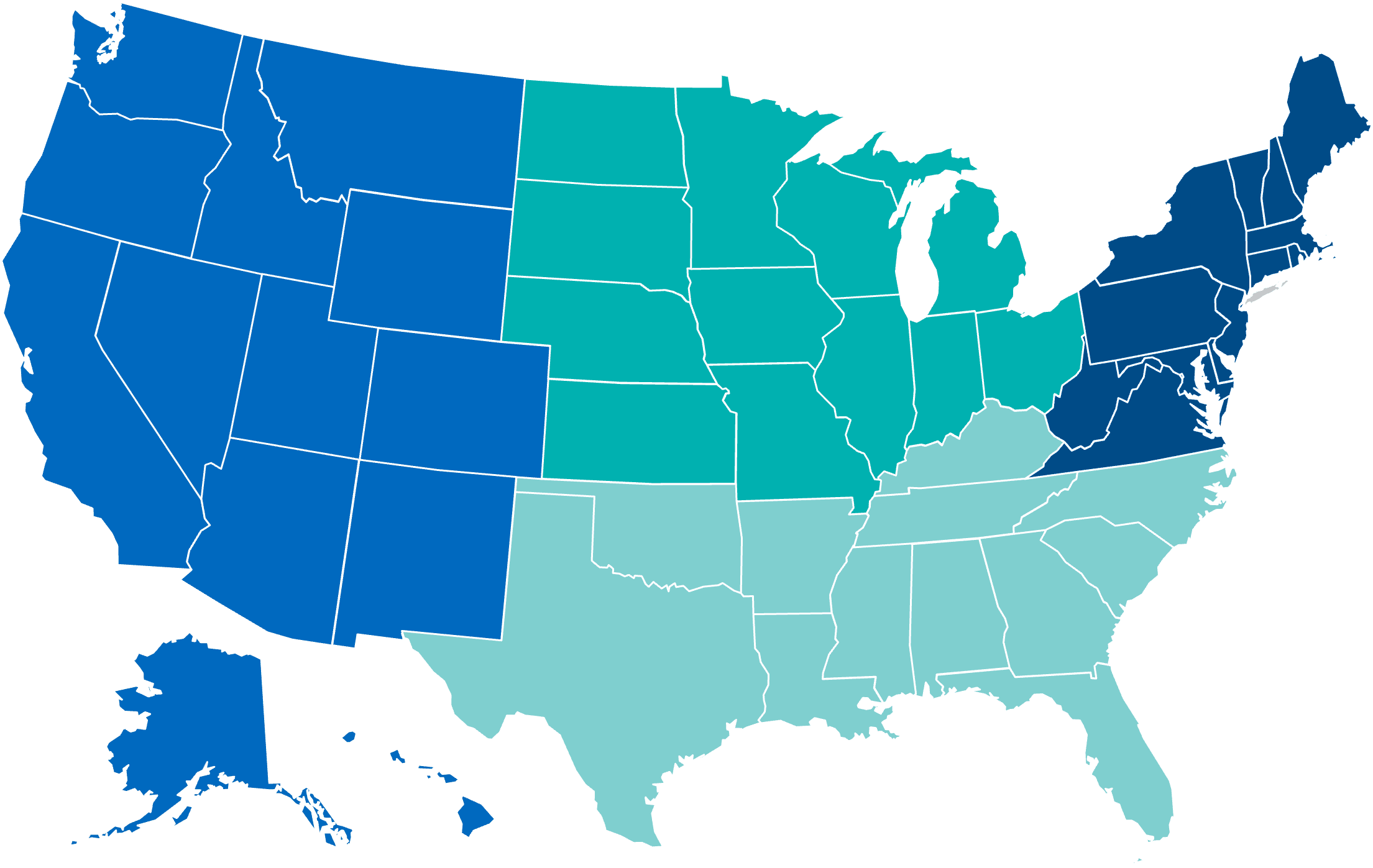 Educator pathways map by region